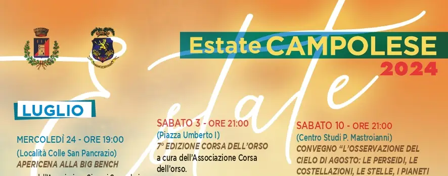 Calendario eventi luglio-agosto 2024 - Estate Campolese 